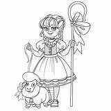 Outlined Shepherdess Staff sketch template