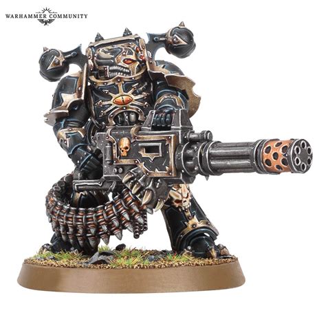warhammer  introduces  chaos space marines  abaddon leading  pack polygon