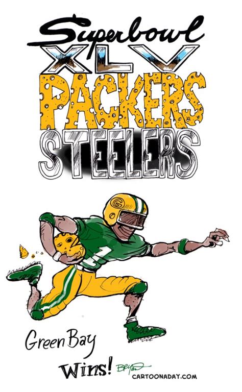 Packers Vs Steelers Packers Win Cartoon