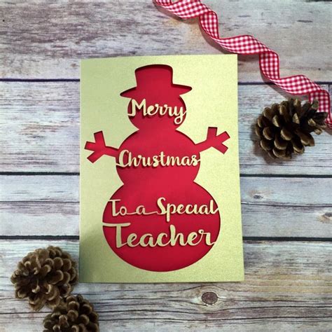 teacher christmas card teacher christmas gift special etsy