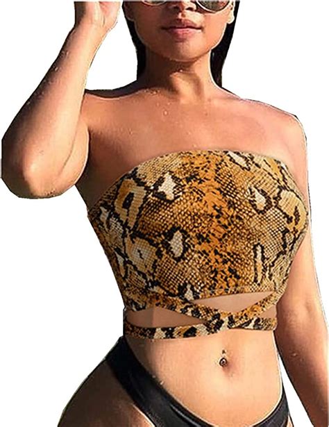 Women S Sexy Tops Bandeau Camis Tank Top T Shirt Leopard Print