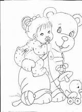 Coloring Baby Pages Teddy Bear Cute Painting Colouring sketch template