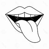 Tongue Drawing Line Clipart Clip 1560 Arts sketch template