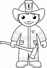 Coloring Firefighter Kids Illustrations Clip Vector sketch template
