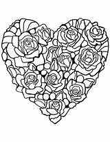 Coloring Rose Heart Pages Made Printable Hearts Drawing Adults Adult Super Supercoloring Diamond Categories sketch template