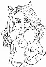 Clawdeen Coloring Monster High Pages Wolf Getcolorings Colori sketch template