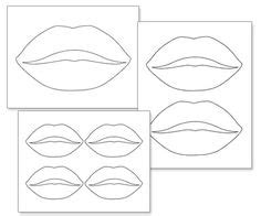 mouthtemplateprintable lip stencil cartoon eyes  stencils