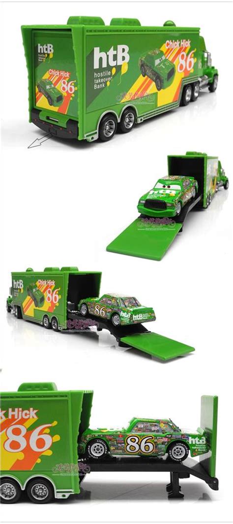 3pcs Disney Pixar Cars 43 King Hauler Dinoco Chick Hicks Htb Mack Truck