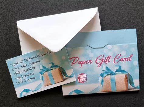 printed paper gift cards  barcode
