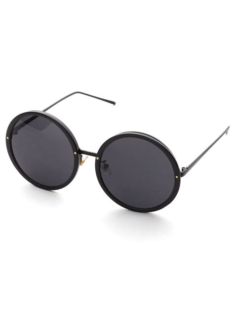 metal frame round lens sunglasses shein sheinside round lens