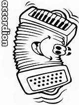 Coloring Pages Accordion Instruments Musical Library Clipart Kids Music sketch template