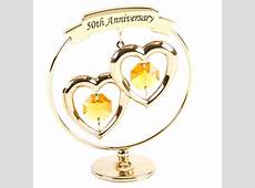 50th Golden Wedding Anniversary Crystal Gift with Swarovski Crystals
