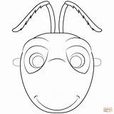 Mask Coloring Ant Ants Pages Printable Masks Animal Supercoloring Categories sketch template