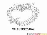 Ausmalen Valentinstag Herz Hasen Bunnies Coloringpagesfree Malvorlage sketch template