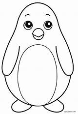 Pinguin Hewan Sketsa Imut sketch template