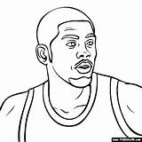 Kyrie Irving Coloring Players Thecolor sketch template