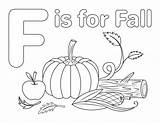 Fall Coloring Pages Letter Printable sketch template