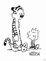 Coloring Hobbes Calvin Pages Popular Cartoons Library Clipart Coloringhome sketch template