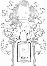 Coloriage Adulte Parfum Coloring Adult Adults Mode Dessin sketch template