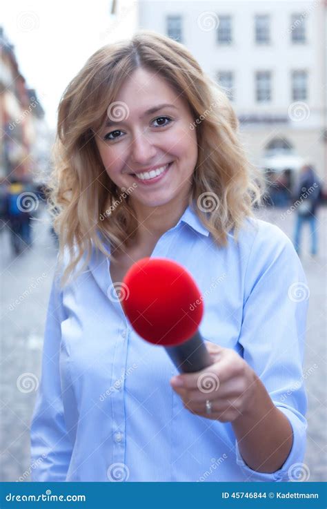 interview   young woman  blond hair   city stock photo image  german british
