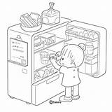 Refrigerator Coloring Para El Pages Opening Colorear Refrigerador Abriendo Dibujos Imagenes Picasa Nina Clipart Infantil sketch template