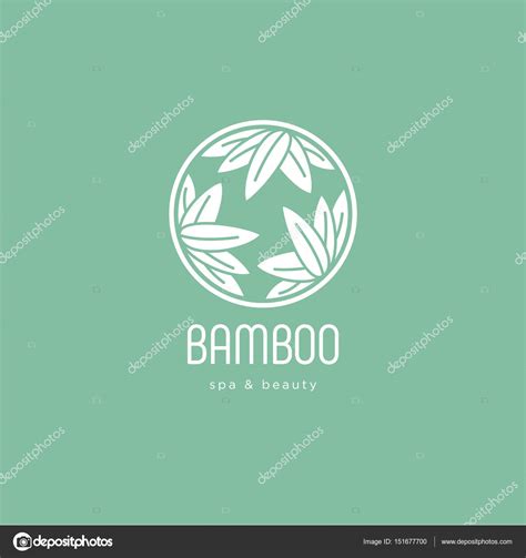 bamboo spa salon logo spa emblem stock vector image  cnataly