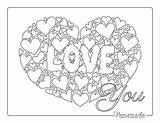 Coloring Heart Pages Hearts Adults Kids Easy sketch template