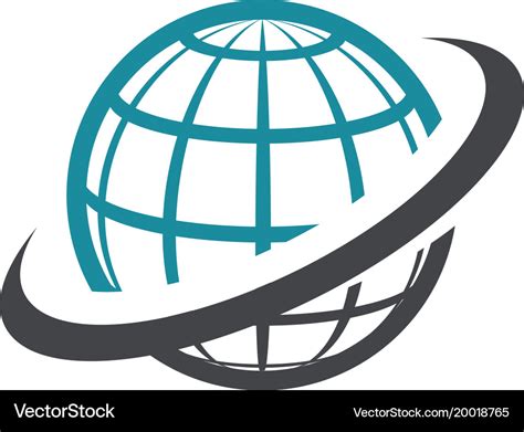swoosh world logo icon royalty  vector image