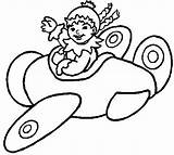 Coloring Pages Kids Plane Child sketch template