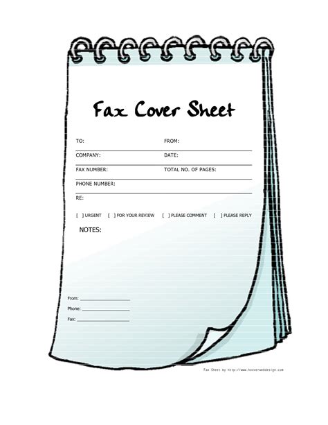 fax cover sheet template   site