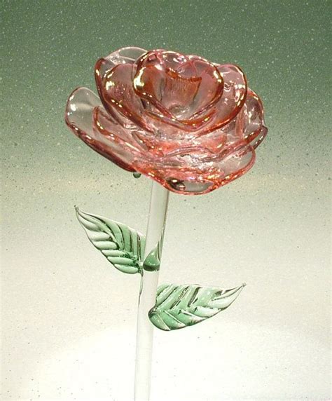 Valentines Blown And Sculpted Glass Rose By
