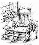 Coloring Pages Porch Paisajes Drawing Dibujos Moldes Drawings Adult Pencil Para Burning Wood Northwoods Rocker Spring Colorear Book Pintar Painting sketch template