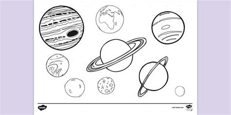 space planets colouring page colouring sheets