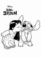 Lilo Coloring Stich Stitch Pages Kids Color Disney Printable Print Everfreecoloring sketch template