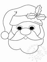 Santa Claus Christmas Mask Face Coloring Cut Clipart Templates Drawing Coloringpage Ornaments Crafts sketch template