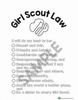 Scout Law Girl Coloring Instant Printable sketch template