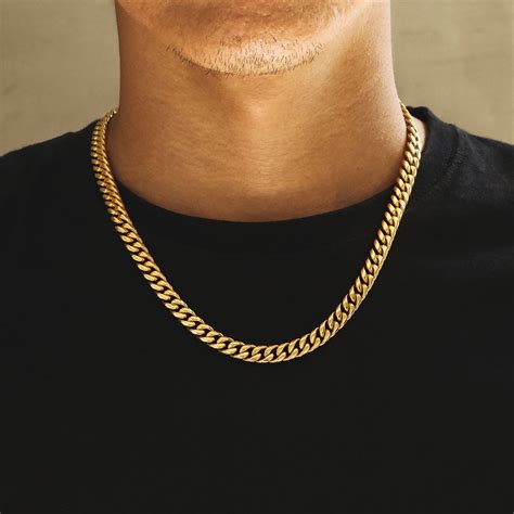 8mm cuban link chain in 18k gold for men s necklace krkc krkcandco