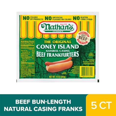 nathans coney island natural casing  beef hot dogs  oz walmartcom