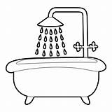 Shower Bath Outline Icon Illustration Style Tub Vector Web Stock Preview Shutterstock Pic sketch template