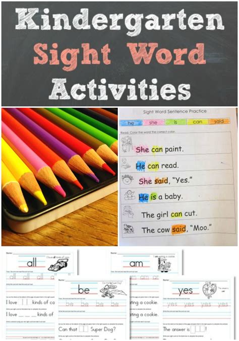 Kindergarten Sight Word Activities Mom Favorites