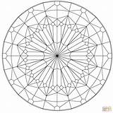 Stained Coloring Glass Pages Mosaic Mandala Simple Supercoloring Printable Popular Pattern sketch template