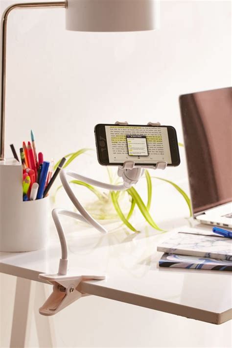 universal phone mount easy ways  organise  desk popsugar home