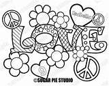 Hippie Coloring Pages Printable Color Peace Getcolorings sketch template