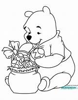 Easter Coloring Winnie Pooh Disney Pages Printable Disneyclips Basket Eggs Bunny Mouse Minnie sketch template