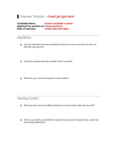 interview template  word   formats