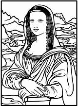 Mona Vinci Leonardo Davinci Menta Pintor Recursos Quadros Desenhos sketch template