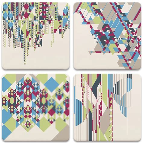 masselink nature patterns square coasters set   patterns  nature abstract nature