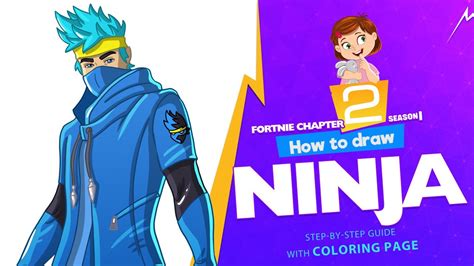 draw ninja fortnite chapter  step  step drawing tutorial