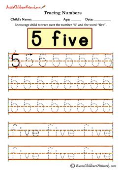 tracing numbers worksheets aussie childcare network