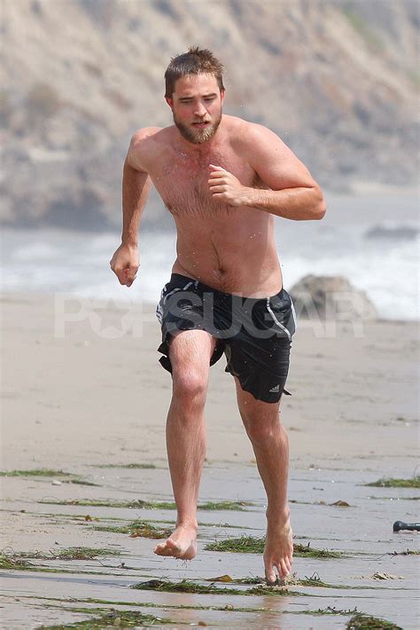 Robert Pattinson Went Running Shirtless On The Beach Shirtless